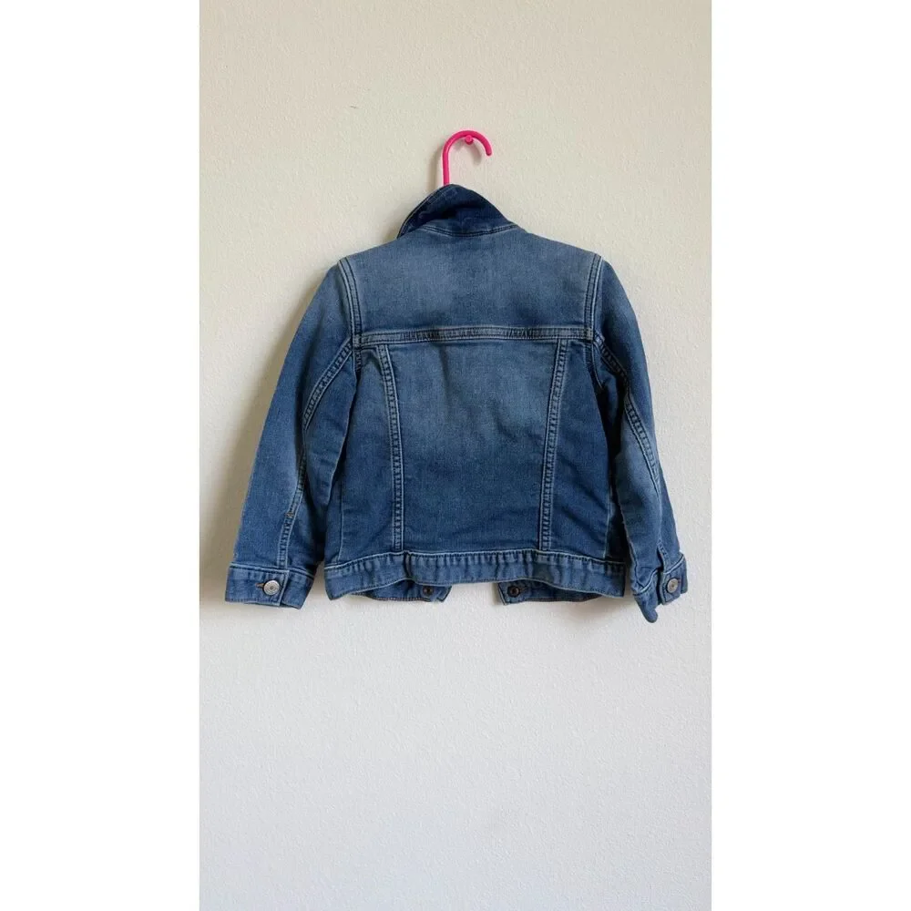 Gap Kids XS Denim Jacket Blue Wash Button Front Trucker Jean Jacket